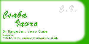 csaba vavro business card